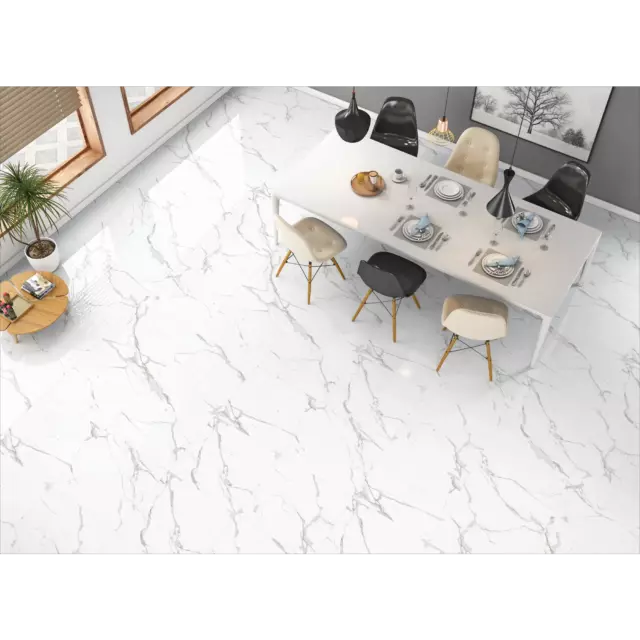 Керамогранит Arcadia Ceramica Statuario Mires 60x60x0.9 см 1.44 м² глянцевый цвет белый — изображение 7