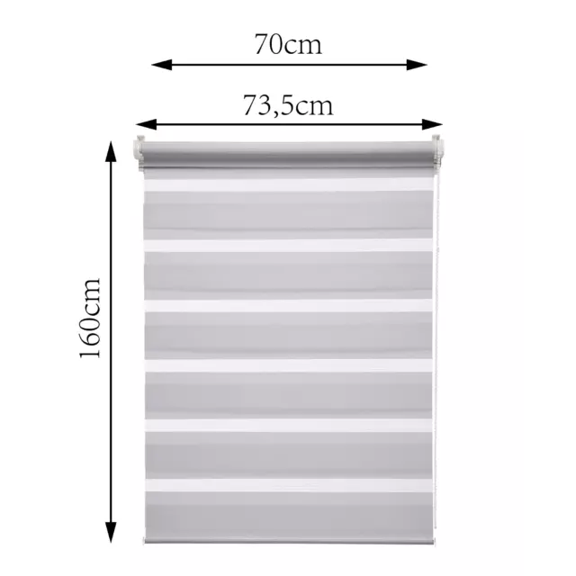 Штора рулонная день-ночь Inspire Peter 70x160 см светло-серая — изображение 3
