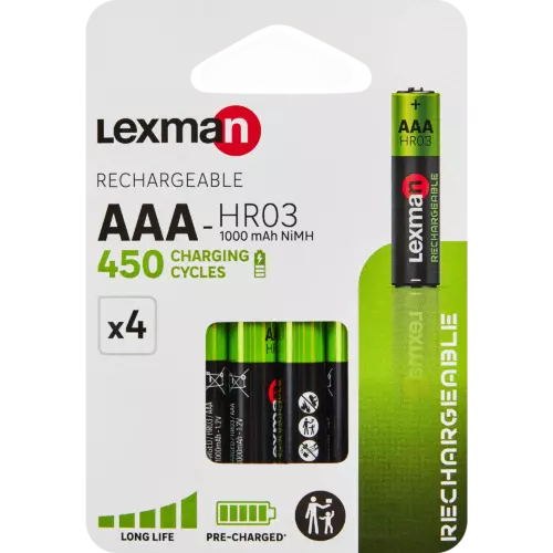 Батарейка аккумуляторная Lexman AAA 1000 mAh 4 шт.