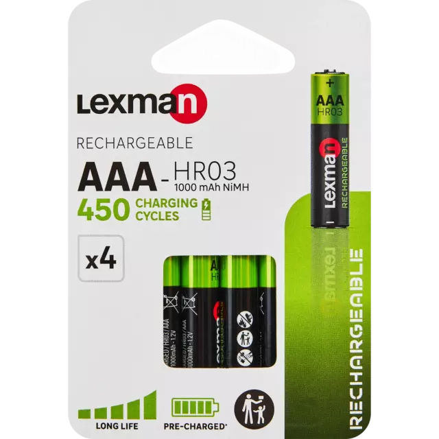 Батарейка аккумуляторная Lexman AAA 1000 mAh 4 шт.