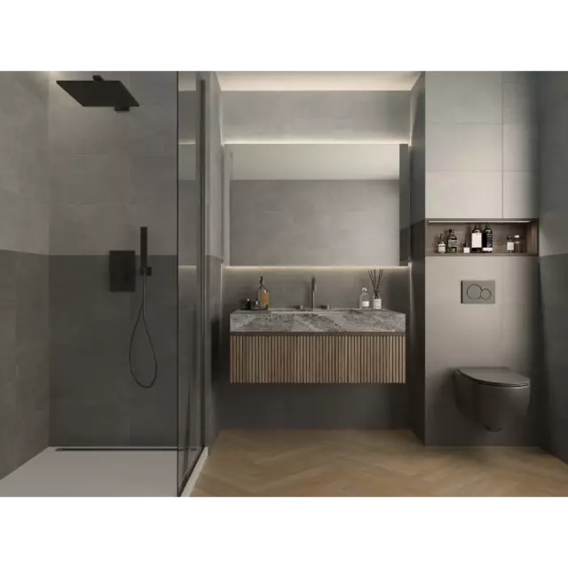 Плитка настенная Шахтинская Плитка Фрида 25x40 см 1.4 м² цвет темно-серый — изображение 5