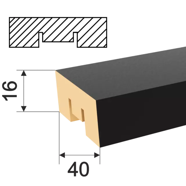 Рейка Бриона 16x40x2700 мм МДФ цвет Black Edition — изображение 2