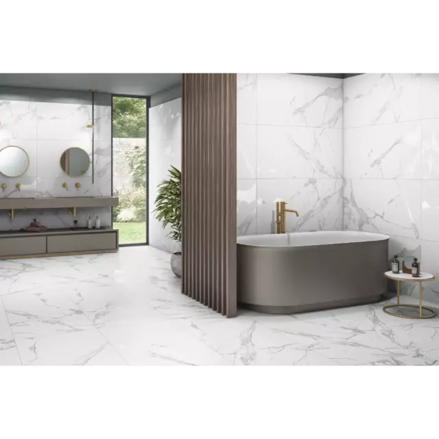 Керамогранит Arcadia Ceramica Paradise Statuario 60x120x0.9 см 1.44 м² матовый цвет белый — изображение 6