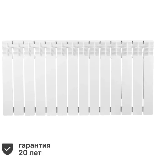 Радиатор секционный Equation Bimetal 500/80 14 секций боковое подключение биметалл белый