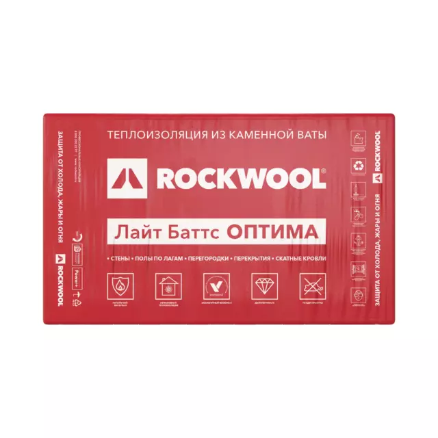 Утеплитель Rockwool Лайт Баттс Оптима 50 мм 6 м² — изображение 6