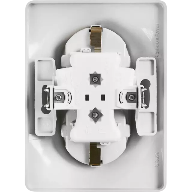 Розетка двойная встраиваемая Schneider Electric Glossa с заземлением со шторками в сборе цвет белый — изображение 4