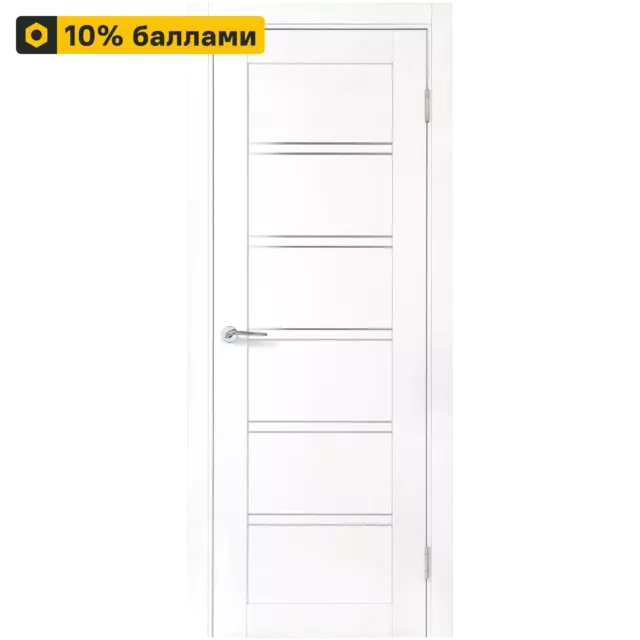 Дверь межкомнатная со стеклом Легенда-28 60x200 см полипропилен цвет белое дерево с замком и петлями