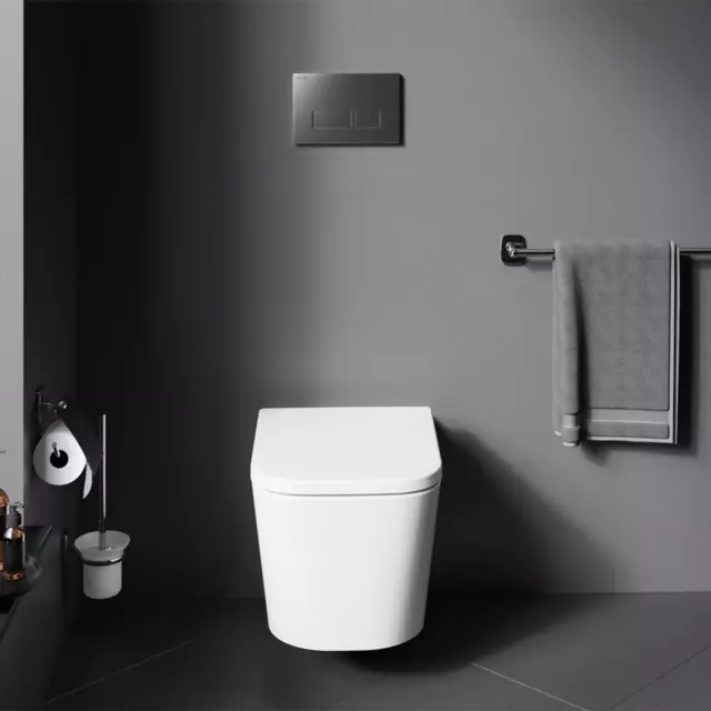 Унитаз подвесной AM.PM Moxie Flash Clean C9M1700SC, безободковый, с сиденьем микролифт — изображение 6