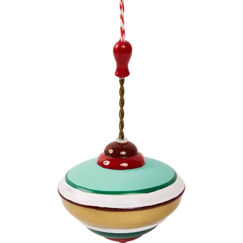 Елочная игрушка Волчок 12x7.4 цвет разноцветный