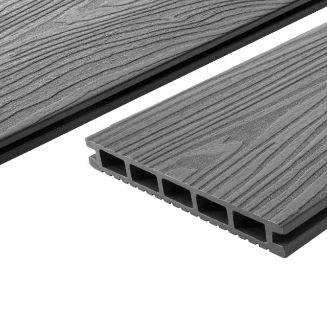 Террасная доска ДПК T-Decks цвет Серый 150x20x3000 мм двусторонняя вельвет/структура древесины 0.45 м² — изображение 2