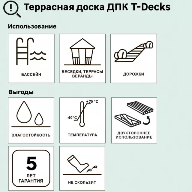 Террасная доска ДПК T-Decks цвет Серый 150x20x3000 мм двусторонняя вельвет/структура древесины 0.45 м² — изображение 9