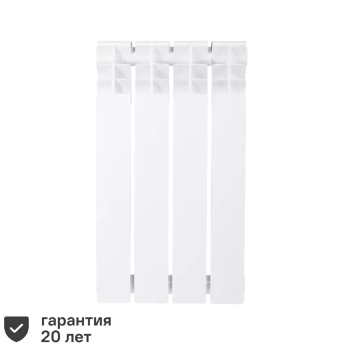 Радиатор секционный Equation Bimetal 500/80 4 секции боковое подключение биметалл белый