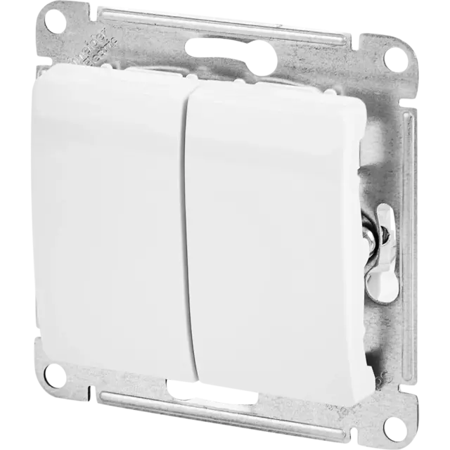 Выключатель встраиваемый Schneider Electric Glossa 2 клавиши цвет белый