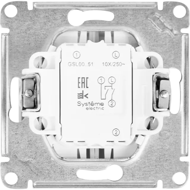 Выключатель встраиваемый Schneider Electric Glossa 2 клавиши цвет белый — изображение 3