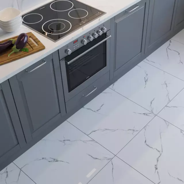 Керамогранит Grasaro Softmarble 60x60x0.9 см 1.8 м² лаппатированный цвет белый — изображение 6