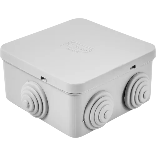 Распределительная коробка открытая LEXMAN 85x85x40 мм 6 вводов IP55 цвет серый