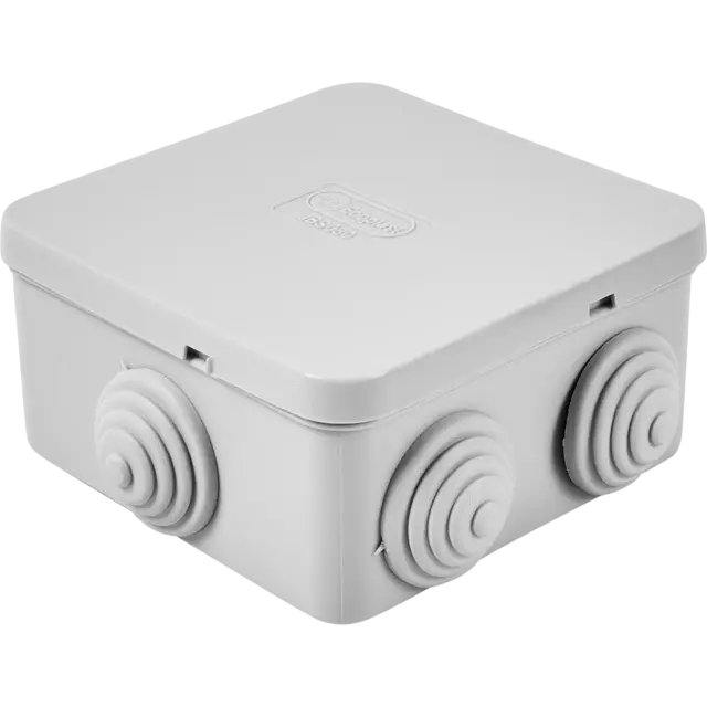 Распределительная коробка открытая LEXMAN 85x85x40 мм 6 вводов IP55 цвет серый