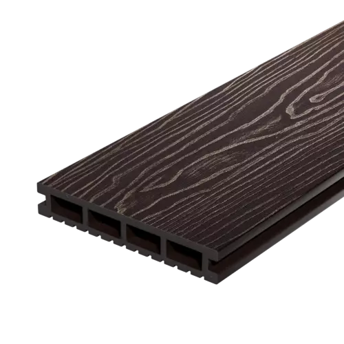 Террасная доска Decking цвет Темный орех 3000x150x24 мм двусторонняя вельвет/структура дерева 0.45 м²