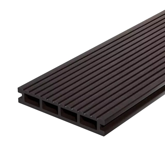 Террасная доска Decking цвет Темный орех 3000x150x24 мм двусторонняя вельвет/структура дерева 0.45 м² — изображение 2