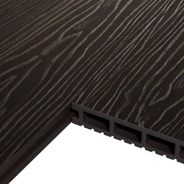 Террасная доска Decking цвет Темный орех 3000x150x24 мм двусторонняя вельвет/структура дерева 0.45 м² — изображение 3