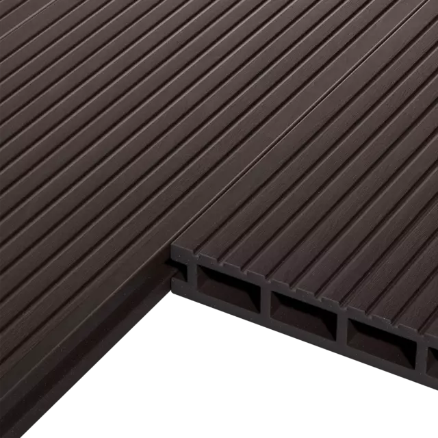 Террасная доска Decking цвет Темный орех 3000x150x24 мм двусторонняя вельвет/структура дерева 0.45 м² — изображение 4