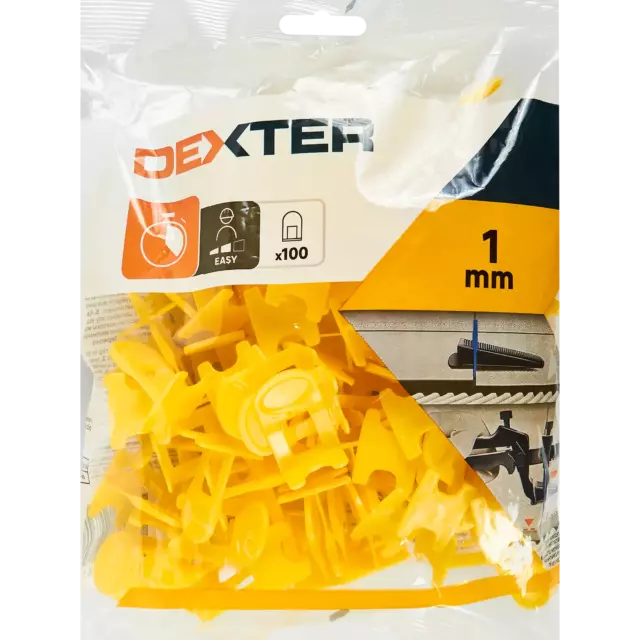 Зажим для выравнивания плитки СВП Dexter 1 мм 100 шт — изображение 6