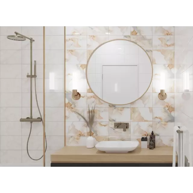 Плитка настенная Axima Малави 20x30 см 1.44 м² глянцевая цвет темный с орнаментом — изображение 5