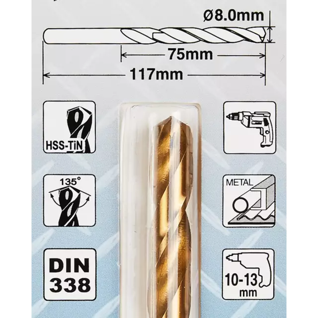 Сверло спиральное по металлу HSS-TiN Makita D-64141 8x117 мм — изображение 5