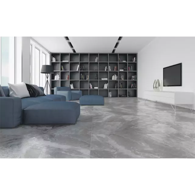 Глазурованный керамогранит Grasaro Marble G-2991.MR/S1 60x120 см 1.44 м² матовый цвет серый — изображение 5