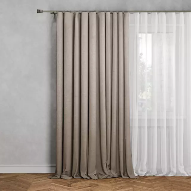 Штора на ленте Inspire Selva 200x280 см цвет бежевый