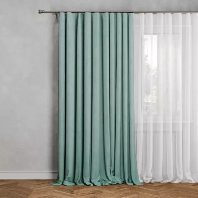 Штора на ленте Inspire Mataro 200x280 см цвет бирюзовый
