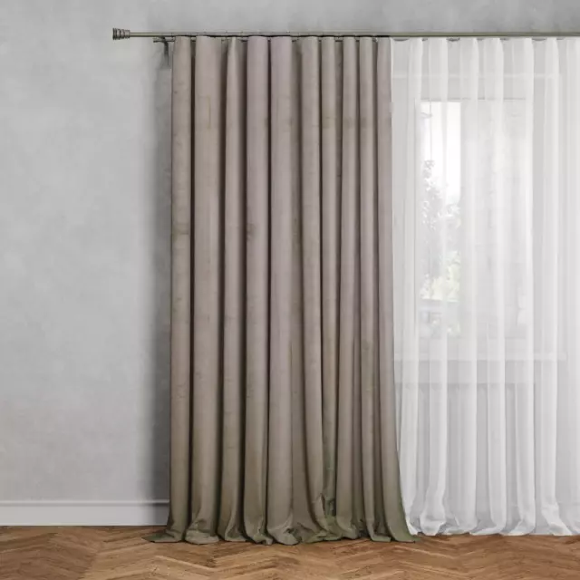Штора на ленте Inspire Benisa 200x280 см цвет бежевый