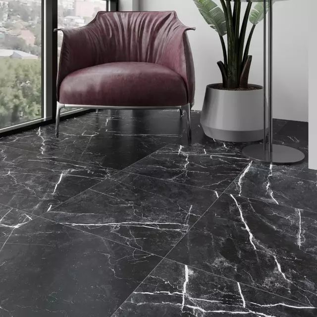 Глазурованный керамогранит Artens Dina 42x42x0.8 см 1.587 м² сатинированный цвет черный