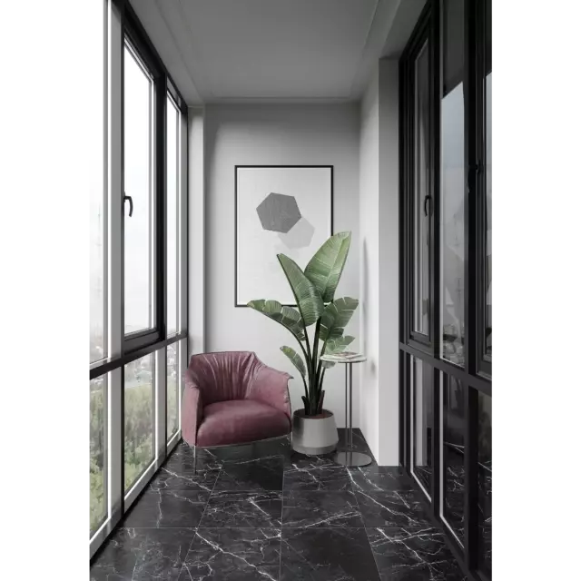 Глазурованный керамогранит Artens Dina 42x42x0.8 см 1.587 м² сатинированный цвет черный — изображение 6