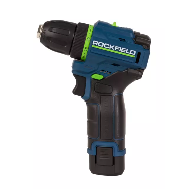Дрель-шуруповерт аккумуляторная бесщеточная Rockfield RF1002BK, 12 В Li-ion 2x2 Ач — изображение 4