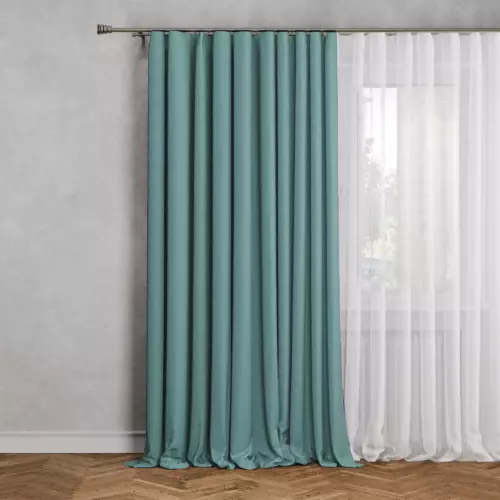 Штора на ленте блэкаут Кирустик 160x260 см цвет зеленый