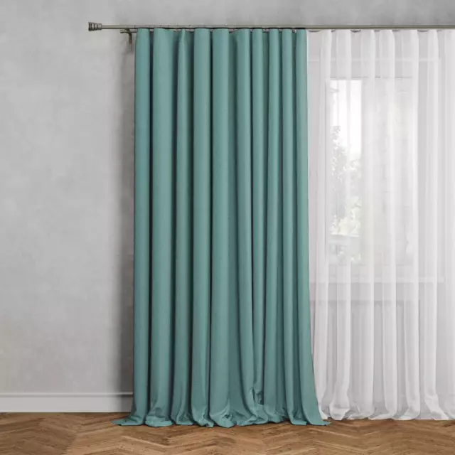 Штора на ленте блэкаут Кирустик 160x260 см цвет зеленый