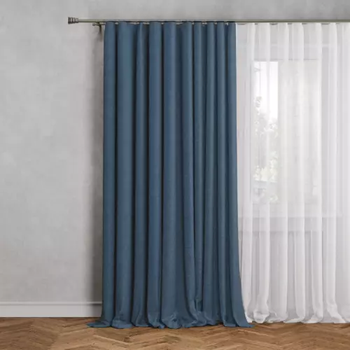 Штора на ленте блэкаут Кирустик 160x260 см цвет синий
