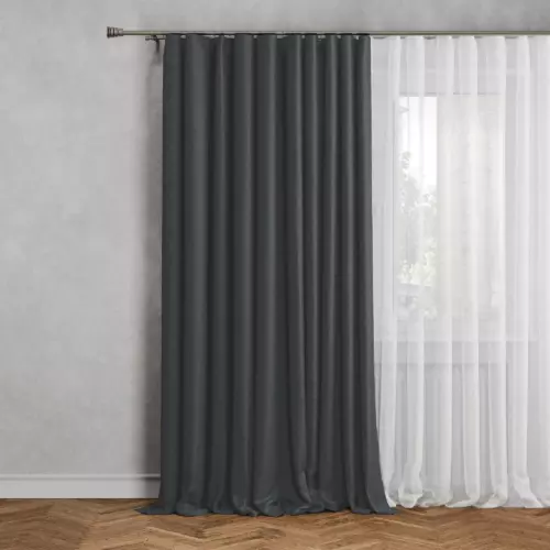 Штора на ленте блэкаут Кирустик 160x260 см цвет темно-серый