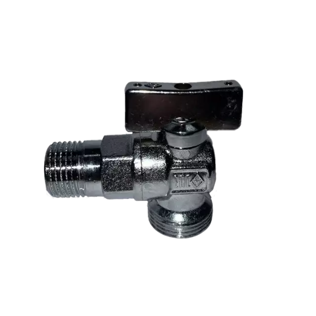 Кран шаровой угловой Bugatti Miami DN8 1/2'x1/2' НР латунь ручка бабочка