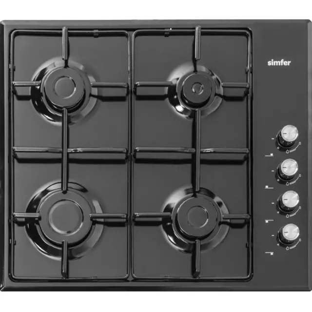 Газовая варочная панель Simfer H60Q40400 60 см 4 конфорки цвет черный