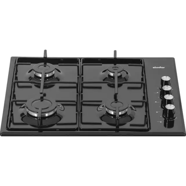 Газовая варочная панель Simfer H60Q40400 60 см 4 конфорки цвет черный — изображение 2