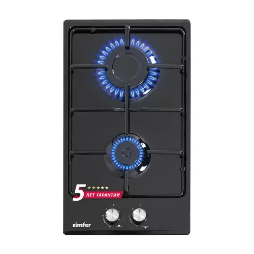 Газовая варочная панель Simfer H30V20420 30 см 2 конфорки цвет черный