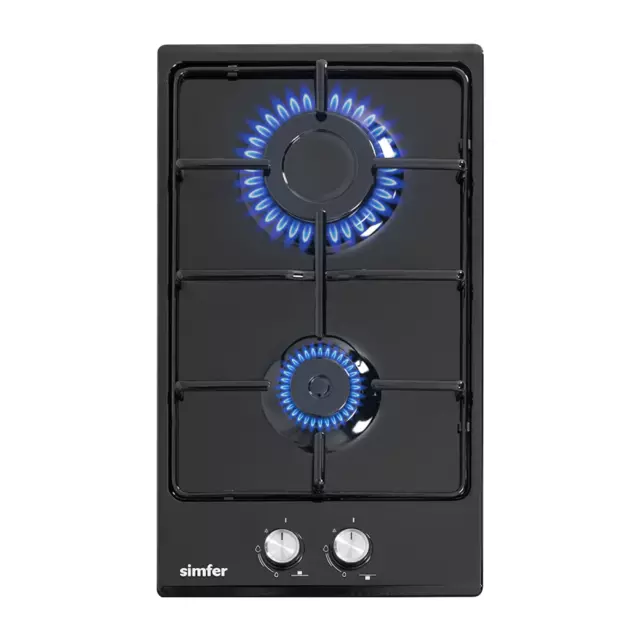 Газовая варочная панель Simfer H30V20420 30 см 2 конфорки цвет черный — изображение 2