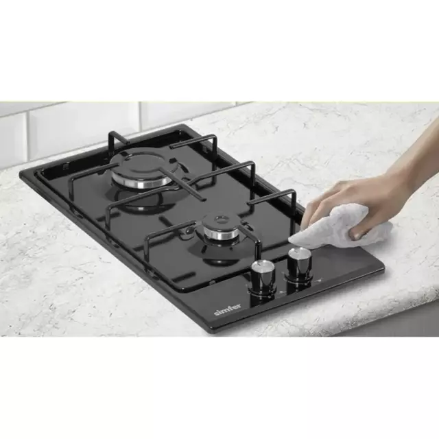 Газовая варочная панель Simfer H30V20420 30 см 2 конфорки цвет черный — изображение 18