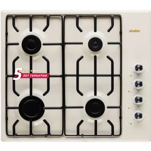 Газовая варочная панель Simfer H60Q40R471 60 см 4 конфорки цвет бежевый