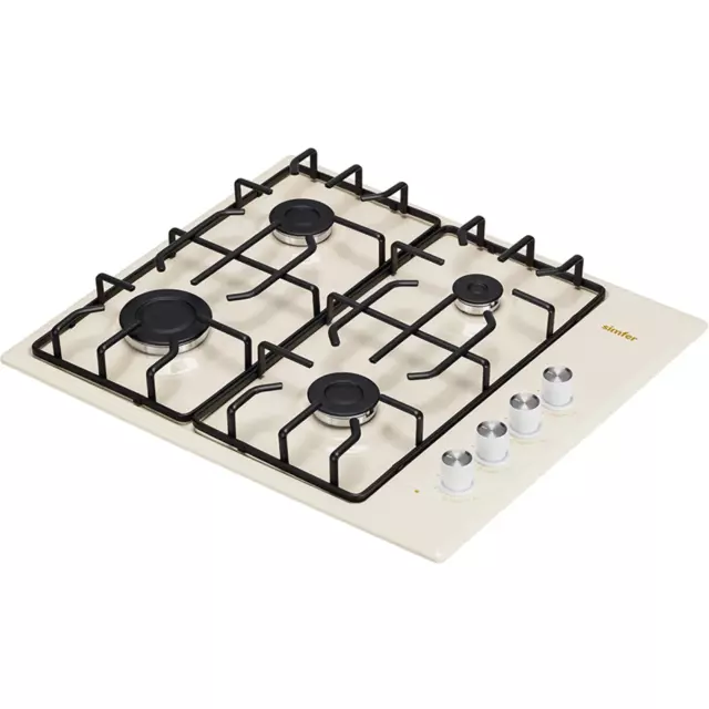 Газовая варочная панель Simfer H60Q40R471 60 см 4 конфорки цвет бежевый — изображение 4