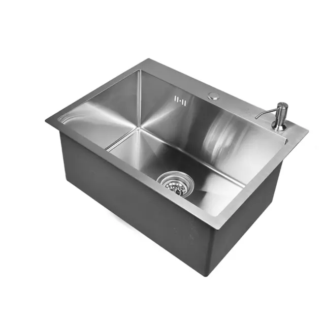 Врезная мойка Wisent Ws35848/W302644/W405A/Ger010 48x58x20 см нержавеющая сталь цвет серебристый — изображение 3