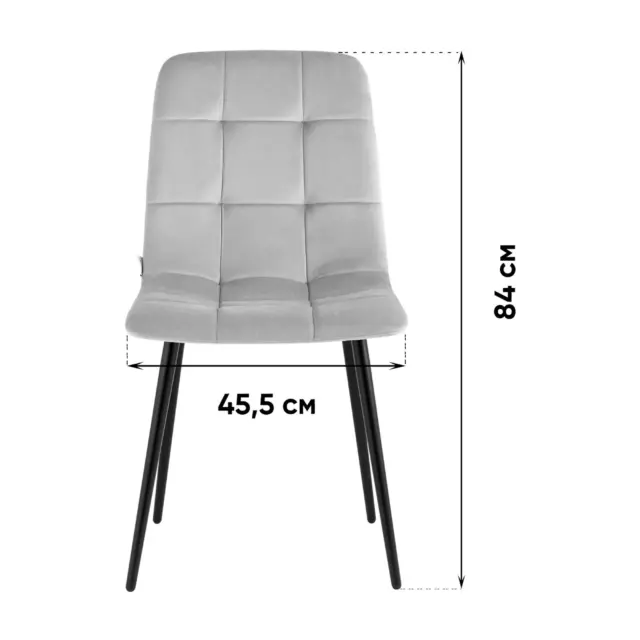 Стул кухонный Стул груп Одди 84x55x45 см велюр цвет темно-серый AV 406N-Cst-08 — изображение 8