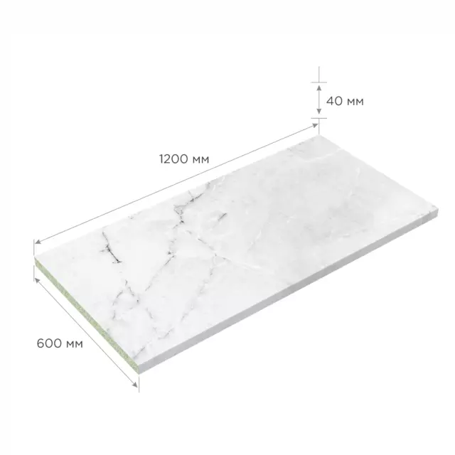 Кухонная столешница Slotex Quartzite 120x60x40 см ЛДСП цвет кварцит — изображение 3